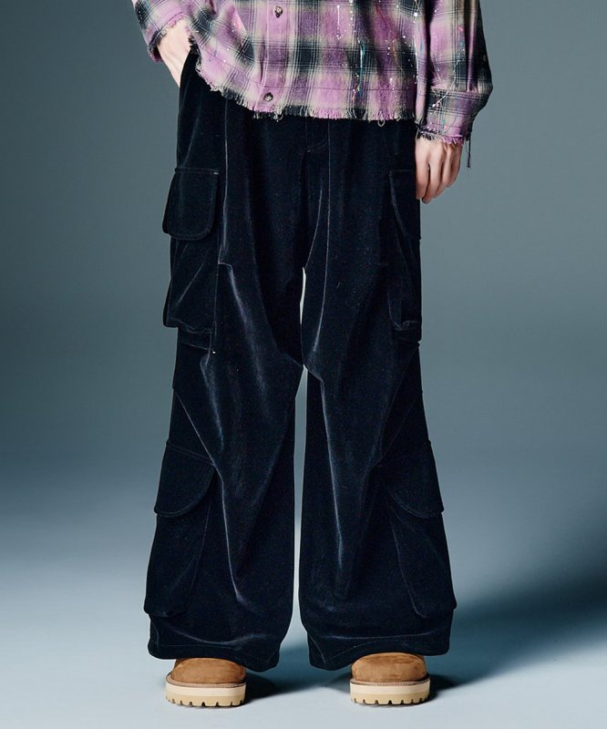 画像27: 【glamb 2026 Autumn先行予約】glamb グラム / Velour Cargo Baggy Pants (2色展開) (27)