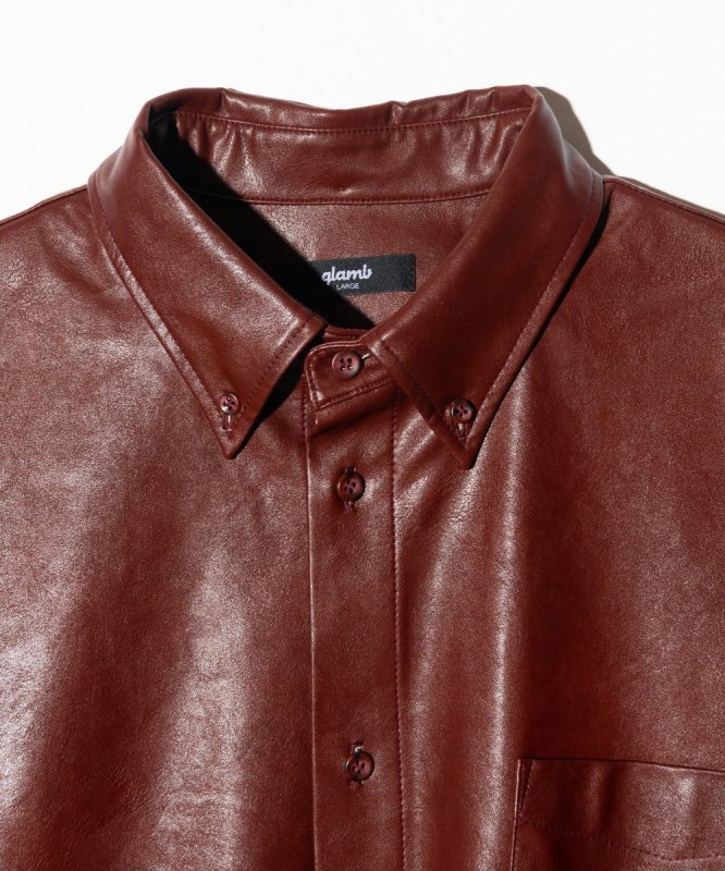 画像15: 【glamb 2026 Autumn先行予約】glamb グラム / Synth Leather Button Down Shirt (2色展開) (15)