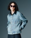 画像4: 【glamb 2026 Autumn先行予約】glamb グラム / Leather Combination Denim Jacket (2色展開) (4)