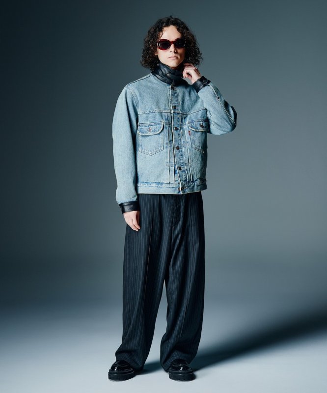 画像11: 【glamb 2026 Autumn先行予約】glamb グラム / Leather Combination Denim Jacket (2色展開) (11)