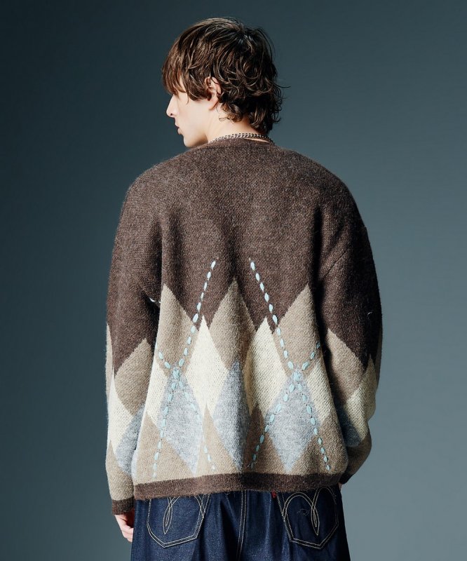 画像5: 【glamb 2026 Autumn先行予約】glamb グラム / Beadswork Argyle Cardigan (2色展開) (5)
