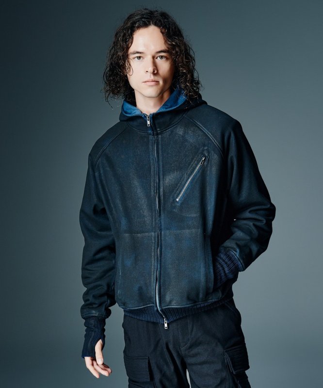 画像5: 【glamb 2026 Autumn先行予約】glamb グラム / Paraffin Coated High Neck Hoodie (2色展開) (5)