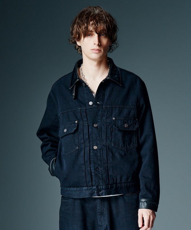 画像16: 【glamb 2026 Autumn先行予約】glamb グラム / Leather Combination Denim Set Up (2色展開) (16)