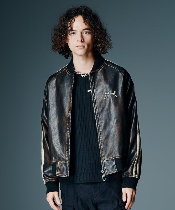 画像11: 【glamb 2026 Autumn先行予約】glamb グラム / Fade Leather Track Jacket (2色展開) (11)