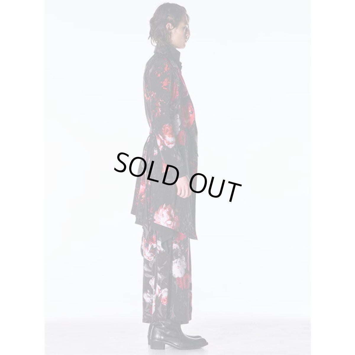 画像4: 【2026AW先行予約】kiryuyrik キリュウキリュウ / Goth Flora Suede Satin Flare Jacket (2色展開) (4)