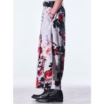 画像17: 【2026AW先行予約】kiryuyrik キリュウキリュウ / Goth Flora Suede Satin Wide Tuck Slacks (2色展開) (17)