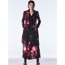 画像6: 【2026AW先行予約】kiryuyrik キリュウキリュウ / Goth Flora Suede Satin Wide Tuck Slacks (2色展開) (6)