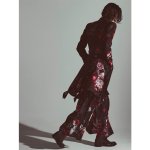 画像14: 【2026AW先行予約】kiryuyrik キリュウキリュウ / Goth Flora Suede Satin Wide Tuck Slacks (2色展開) (14)