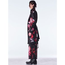 画像8: 【2026AW先行予約】kiryuyrik キリュウキリュウ / Goth Flora Suede Satin Wide Tuck Slacks (2色展開) (8)