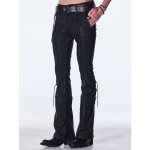画像2: 【2026AW先行予約】kiryuyrik キリュウキリュウ / High Tension Jersey Lace Up Coating Flare Pants (1色展開) (2)