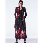 画像2: 【2026AW先行予約】kiryuyrik キリュウキリュウ / Goth Flora Suede Satin Flare Jacket (2色展開) (2)