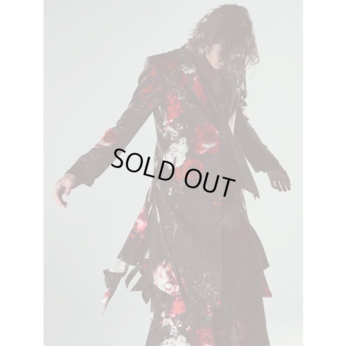 画像9: 【2026AW先行予約】kiryuyrik キリュウキリュウ / Goth Flora Suede Satin Flare Jacket (2色展開) (9)