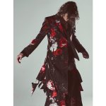 画像9: 【2026AW先行予約】kiryuyrik キリュウキリュウ / Goth Flora Suede Satin Flare Jacket (2色展開) (9)