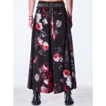 画像4: 【2026AW先行予約】kiryuyrik キリュウキリュウ / Goth Flora Suede Satin Wide Tuck Slacks (2色展開) (4)