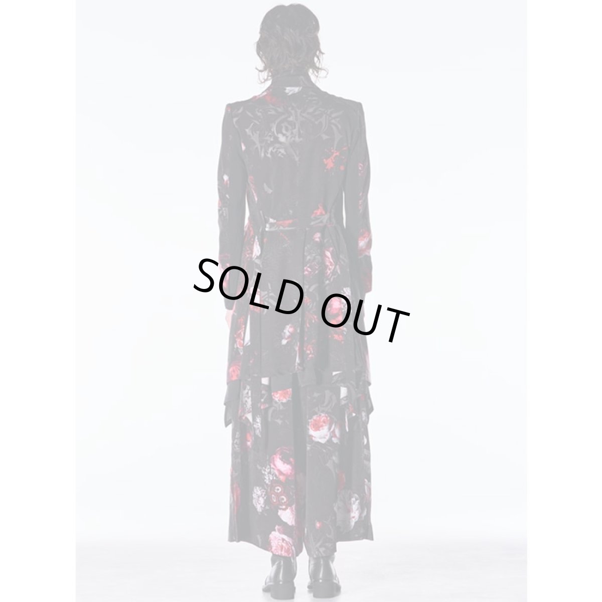 画像6: 【2026AW先行予約】kiryuyrik キリュウキリュウ / Goth Flora Suede Satin Flare Jacket (2色展開) (6)