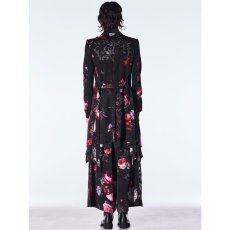 画像6: 【2026AW先行予約】kiryuyrik キリュウキリュウ / Goth Flora Suede Satin Flare Jacket (2色展開) (6)