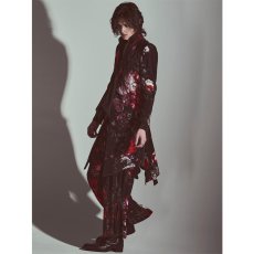 画像10: 【2026AW先行予約】kiryuyrik キリュウキリュウ / Goth Flora Suede Satin Wide Tuck Slacks (2色展開) (10)