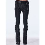 画像4: 【2026AW先行予約】kiryuyrik キリュウキリュウ / High Tension Jersey Lace Up Coating Flare Pants (1色展開) (4)