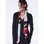 画像9: 【2026AW先行予約】kiryuyrik キリュウキリュウ / Goth Flora Suede Satin Stoal (2色展開) (9)