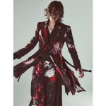 画像13: 【2026AW先行予約】kiryuyrik キリュウキリュウ / Goth Flora Suede Satin Flare Jacket (2色展開) (13)
