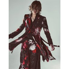 画像13: 【2026AW先行予約】kiryuyrik キリュウキリュウ / Goth Flora Suede Satin Flare Jacket (2色展開) (13)