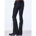 画像3: 【2026AW先行予約】kiryuyrik キリュウキリュウ / High Tension Jersey Lace Up Coating Flare Pants (1色展開) (3)