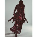 画像12: 【2026AW先行予約】kiryuyrik キリュウキリュウ / Goth Flora Suede Satin Wide Tuck Slacks (2色展開) (12)