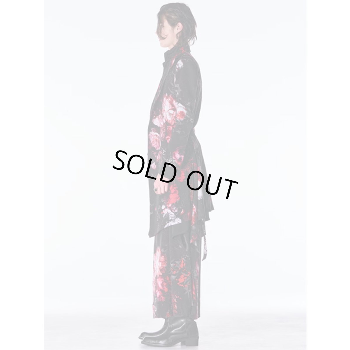 画像5: 【2026AW先行予約】kiryuyrik キリュウキリュウ / Goth Flora Suede Satin Flare Jacket (2色展開) (5)