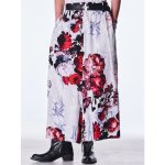 画像18: 【2026AW先行予約】kiryuyrik キリュウキリュウ / Goth Flora Suede Satin Wide Tuck Slacks (2色展開) (18)