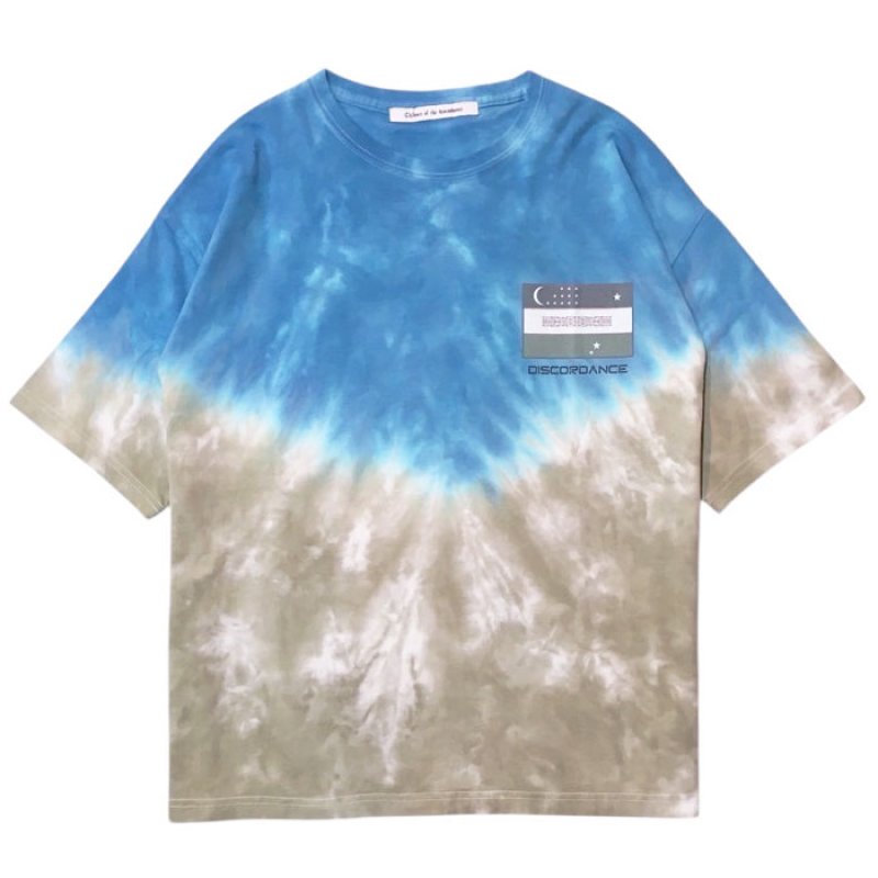 Children of the discordance チルドレンオブザディスコーダンス HAND DYEING AND PRINT TEE TYPE C blue beige の通販 インセンス