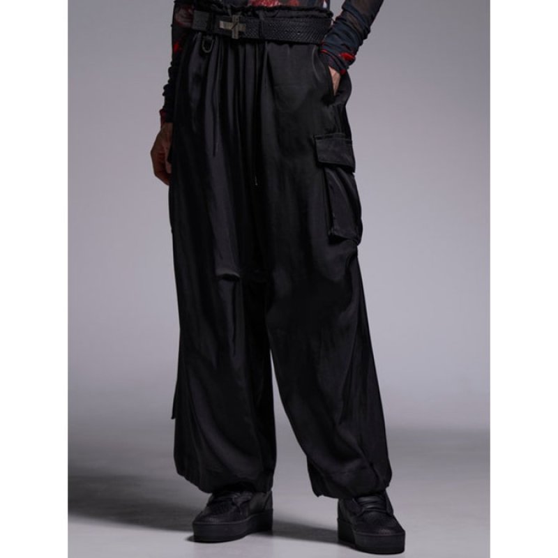 kiryuyrik キリュウキリュウ / Satin Cargo Pants (black)の通販