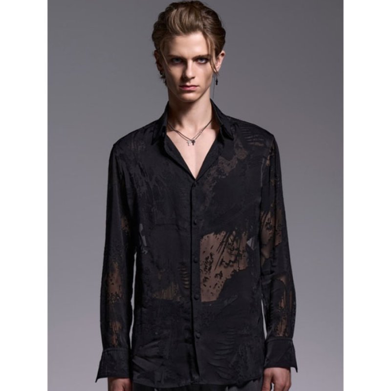kiryuyrik キリュウキリュウ / Sahadow Butterfly Opal Shirt (black