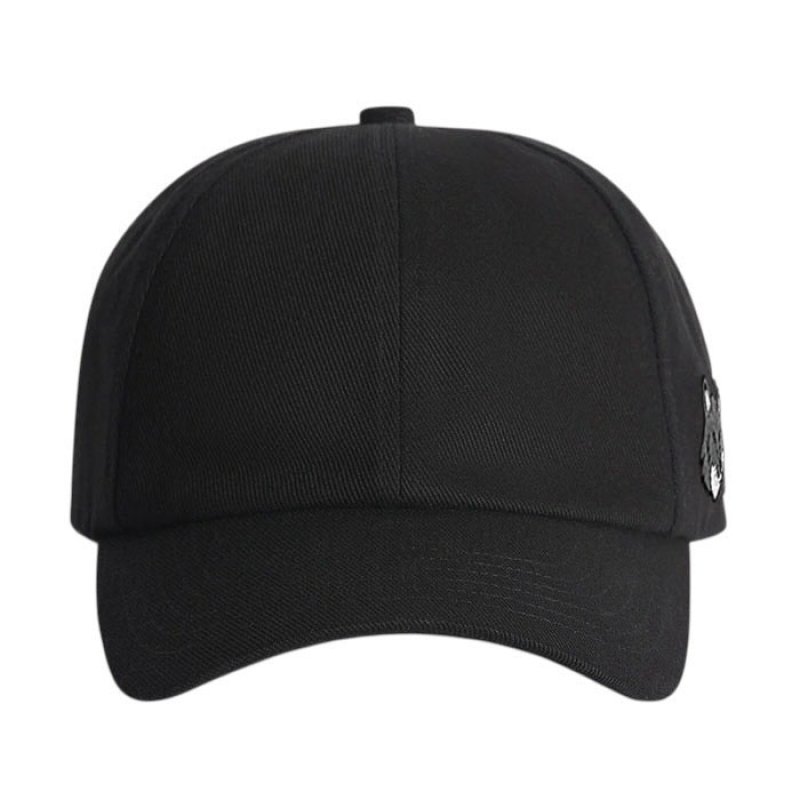 メゾンキツネ　黒キャップ MAISON KITSUNE メゾンキツネ / DOUBLE FOX HEAD CAP (anthracite)の