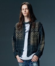 画像14: 【glamb 2026 Winter先行予約】glamb グラム / Bleach Check Shirt (2色展開) (14)
