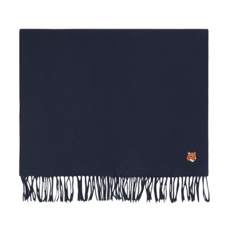 MAISON KITSUNE メゾンキツネ / FOX HEAD SCARF (classic navy)の通販