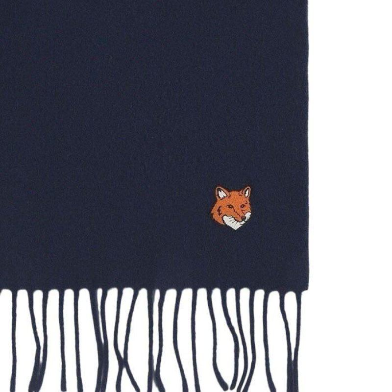 MAISON KITSUNE メゾンキツネ / FOX HEAD SCARF (classic navy)の通販