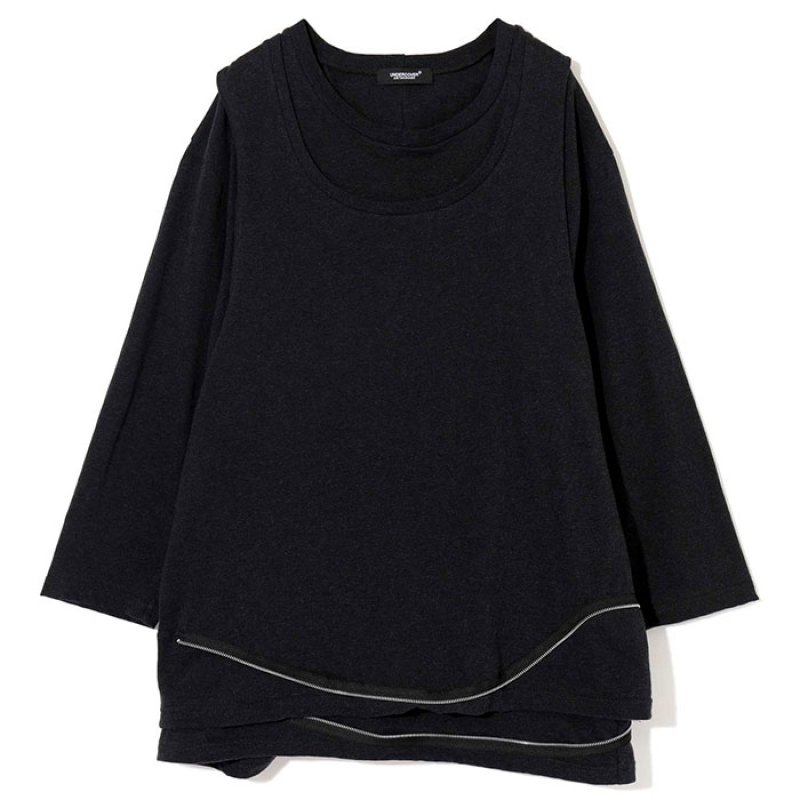 UNDERCOVER UC1F4806-2 七分袖カットソー　3 UNDERCOVER アンダーカバー / UC2F4804 / ドッキング7分袖Tシャツ