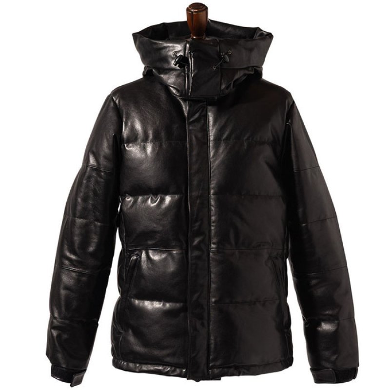 glamb グラム / Signature Leather Down Jacket (black)の通販