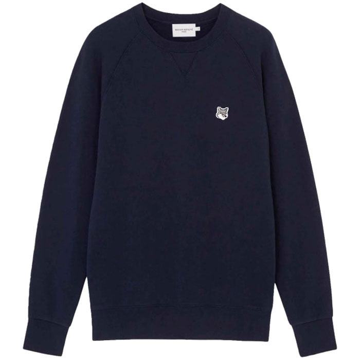 【新品未使用】 MAISON KITSUNE メゾンキツネ スウェット トレーナー GREY FOX HEAD PATCH CLASSIC SWEATSHIRT GM00333KM0002 【Lサイズ/BLACK】